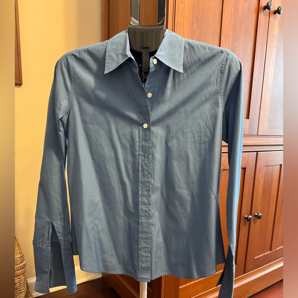 Banana Republic Blue Dress Shirt Tailored Professional Style